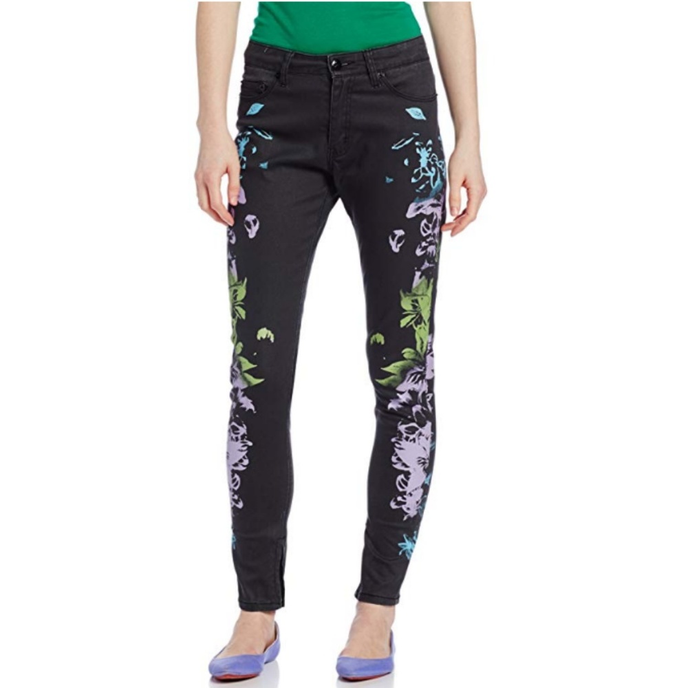 Insight Python "Black Floral" Skinny Jeans